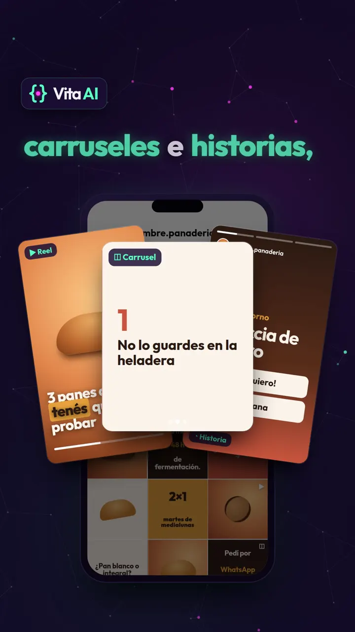 Reel: un perfil de Instagram abandonado se transforma en una grilla con identidad, reels, carruseles e historias.